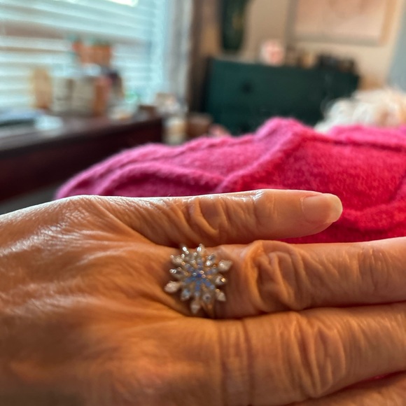 Elegant Sterling Silver Framed Snowflake Brooch - Picture 2 of 6